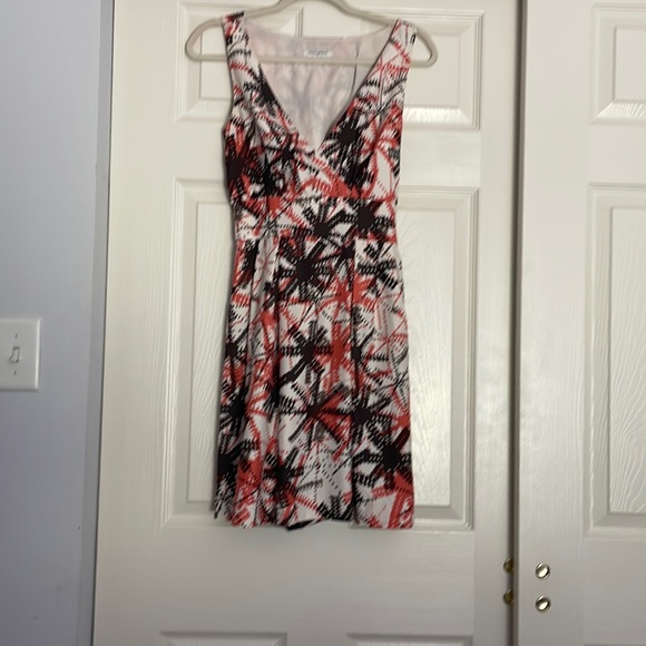 Banana Republic - Coral and brownish gray surplice dress - Size 2 - Picture 3 of 11